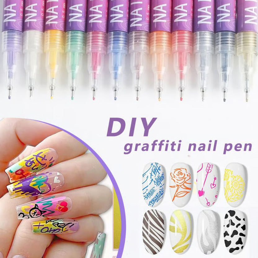 DIY Nail Art Pens - 12 Colors | Salon Quality Nails at home